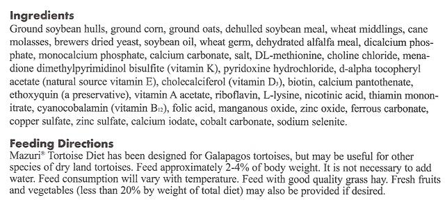 Mazuri ingredients