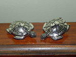 Lovely Silver Turtle Salt & Pepper Shaker Set